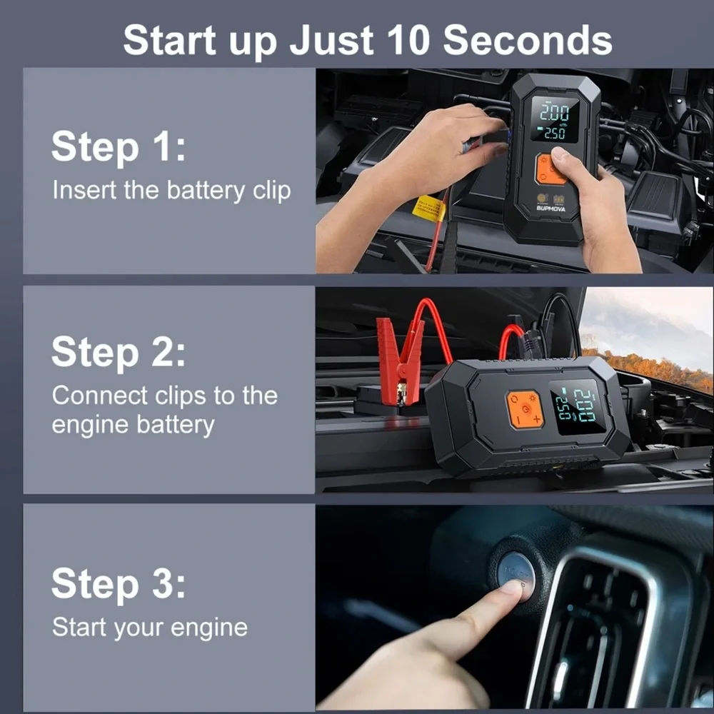 Black Portable Jump Starter 7000A